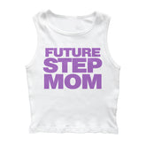 Bxoxo Women's Sleeveless Camisole White O-Neck Sexy Slim Streetwear Hip-Hop Rock Y2K Punk Grunge Aesthetic Letter Printed Cropped Tops